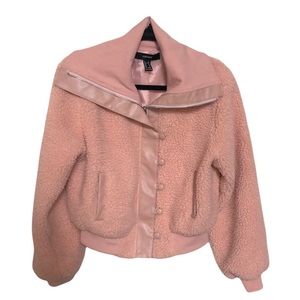 FOREVER 21 PINK / BLUSH SHERPA JACKET